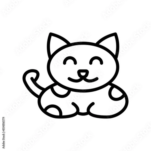 Fototapeta Cute Cat Lineart