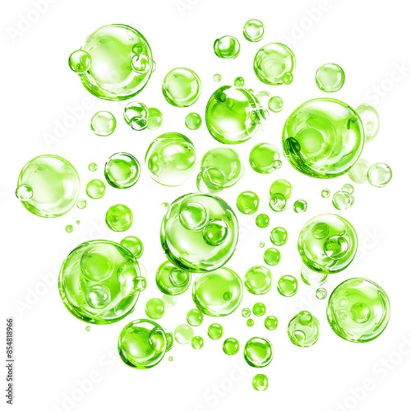 Obraz Green Bubble Isolated On Transparent, Generative AI