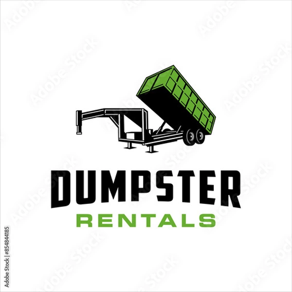 Obraz Roll off dump trailer vector with masculine style design