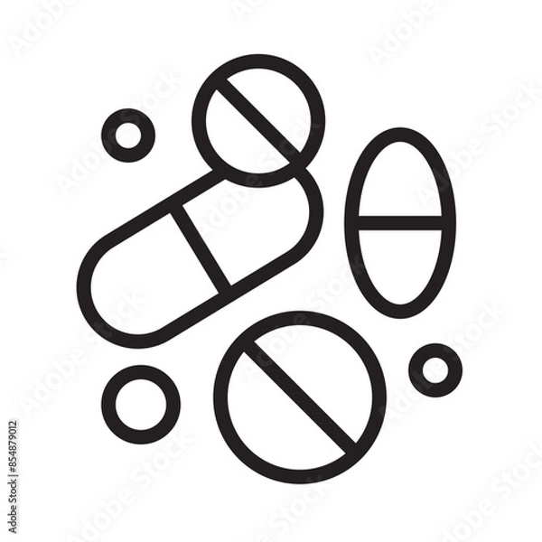 Obraz Pill Tablet Pharmacy Line Icon