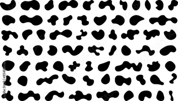 Fototapeta random shapes black blobs