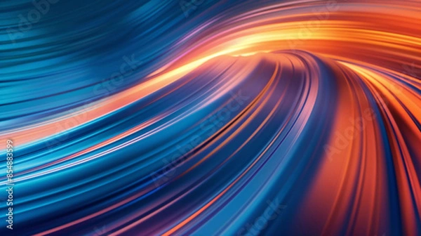 Fototapeta Speed line motion curve background, abstract KV main visual business PPT concept illustration