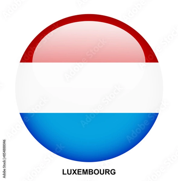 Fototapeta LUXEMBOURG flag button on white background