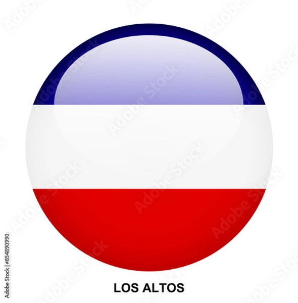 Fototapeta LOS ALTOS flag button on white background