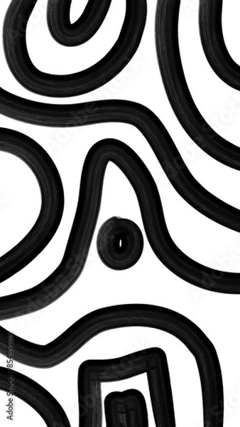 Fototapeta Black and white abstract background with wave lines