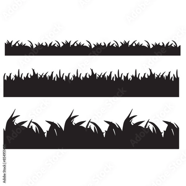 Obraz set of silhouettes of grass