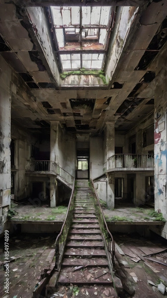 Fototapeta Explore and photograph abandoned and forgotten spaces.