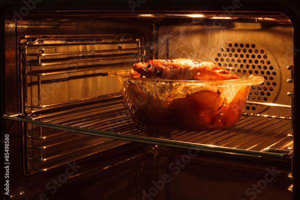 Obraz roast chicken in the oven