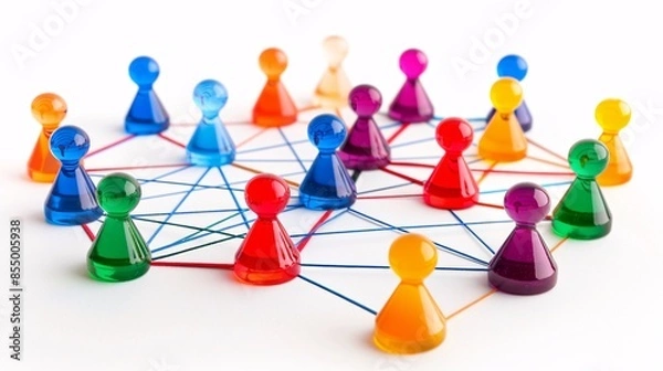 Obraz Illustration of stakeholder analysis with network diagram, white background