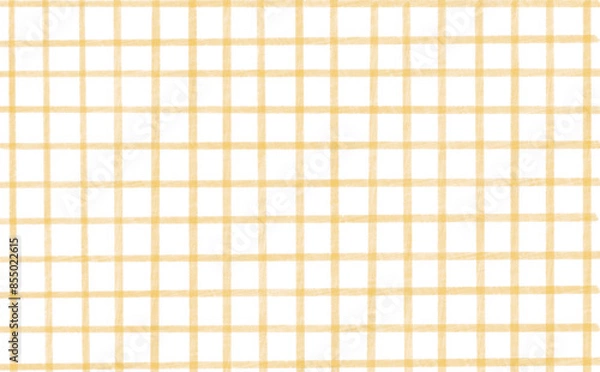 Fototapeta 手書き風の黄色のチェック背景