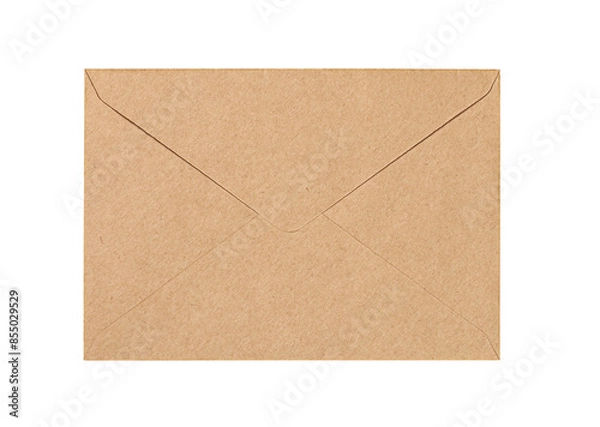 Obraz Closed craft envelope isolated on transparent background