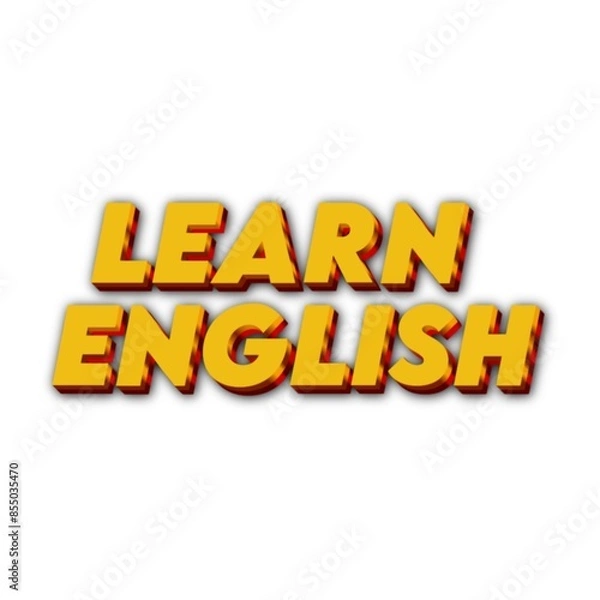 Fototapeta 3D Learn english text poster