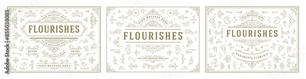 Fototapeta Vintage ornaments swirls and scrolls decorations design elements vector set