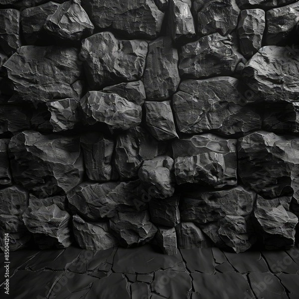 Fototapeta Dramatic Textured Old Rock Wall Background
