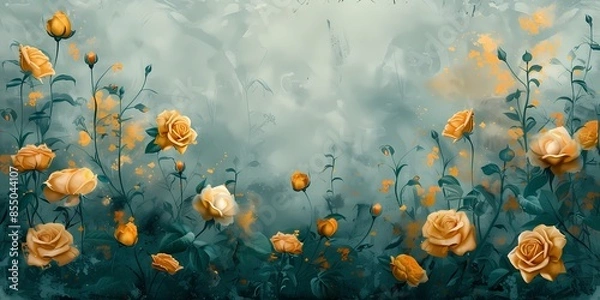 Obraz A vibrant watercolor background featuring a mix of wildflowers in yellow and purple hues. The delicate brushstrokes create a soft, artistic rendering perfect for creative projects and designs.