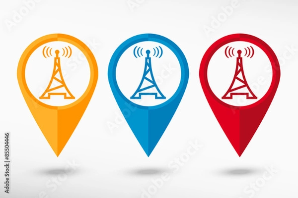 Obraz Transmitter icon, vector illustration. Map pointer