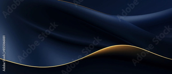 Fototapeta Dark blue golden royal awards graphics background with lines, elegant digital design concept.