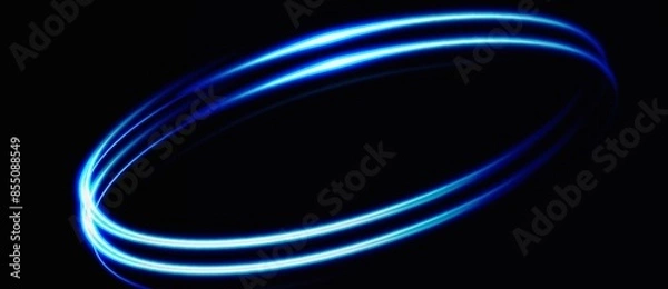 Obraz lighting rings abstract with black background illustration 