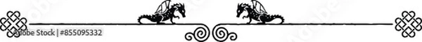 Obraz Celtic Knot Symbol Header with Dragons