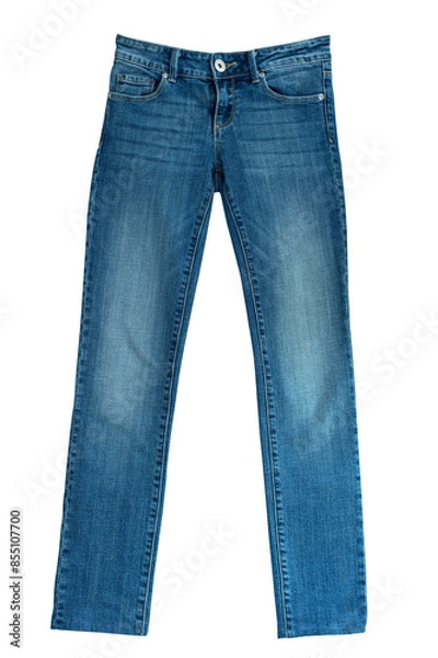 Fototapeta Blue jeans isolated on transparent background.