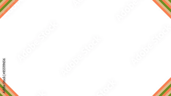 Obraz An abstract retro 70's style transparent boho corner border design element.