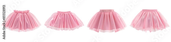 Obraz Set of Children'S Tutu Skirt isolated on transparent png background illustration. Generative ai