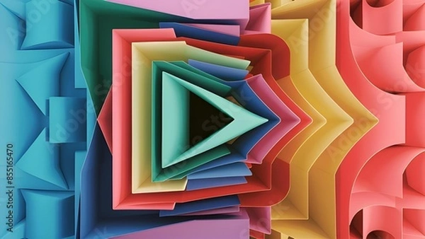 Obraz Abstract vibrant 3d rendering wallpaper  - 20