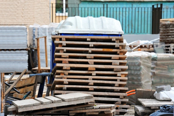 Obraz Stacked wooden pallets