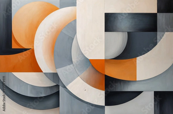 Fototapeta Painting of a Dreamscapes in Cool Hues: A Dance of Faces and Forms
