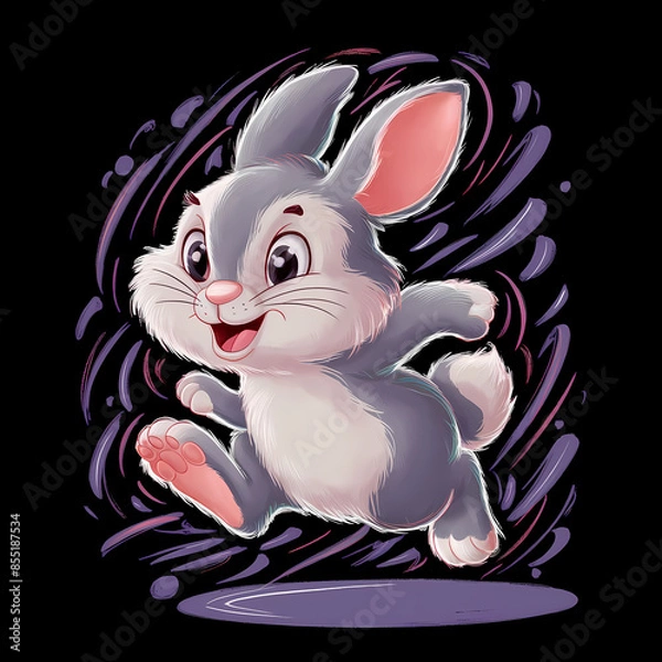 Obraz Adorable Bunny Running Happily