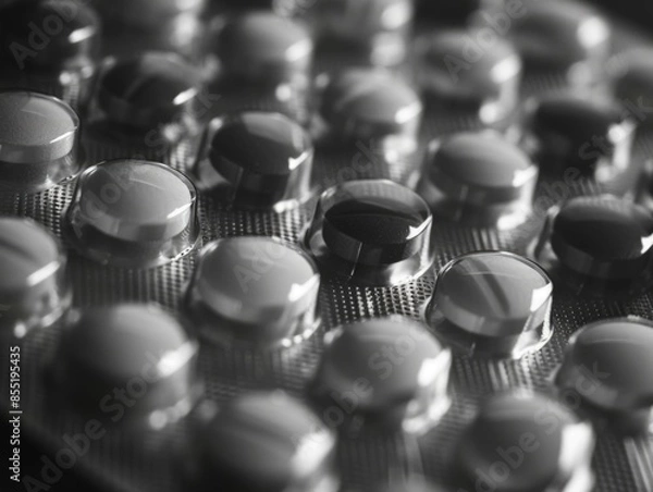 Fototapeta Medication packaging with multiple pills