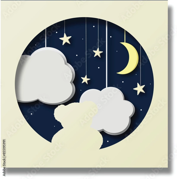 Obraz sky with moon and stars