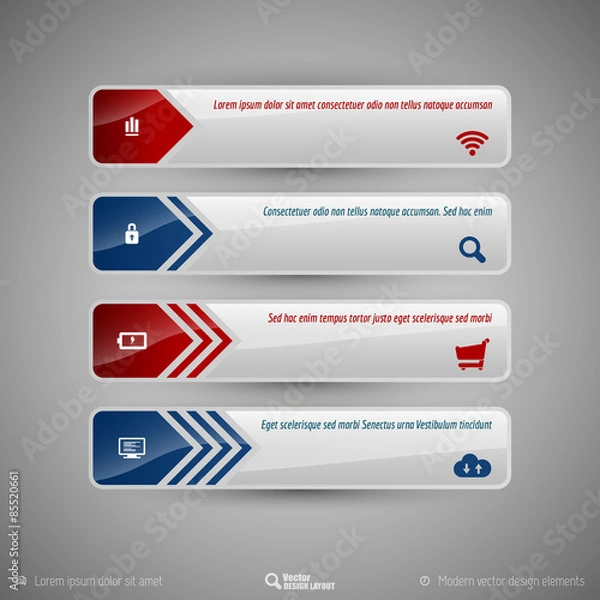 Fototapeta Vector tabs as design elements for business layouts.