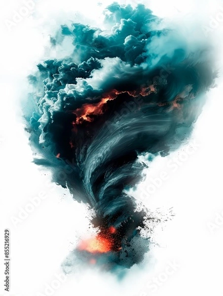 Obraz Vortex Tornado On A White Background