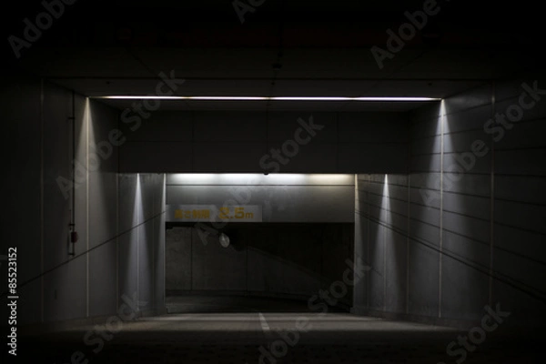 Fototapeta Underground parking entrance in Ginza, Tokyo, Japan