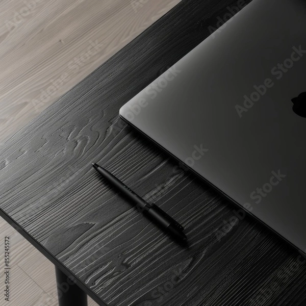 Obraz A product background photocloseup of the empty table Minimalist design aesthetic.