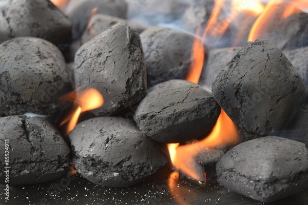 Obraz Grillkohle