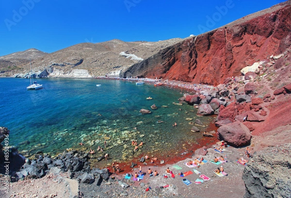 Fototapeta The Red Beach in Santorini, Greece