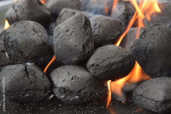 Obraz Grillkohle