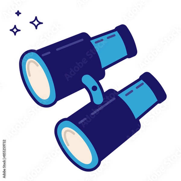 Fototapeta Binoculars  Icon Flat, Vector illustration. Isolated design element