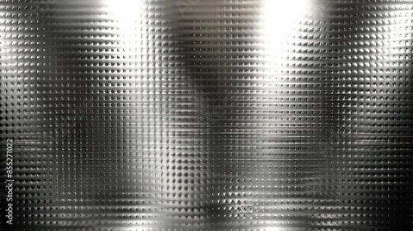 Fototapeta close-up of a textured metallic surface with a pattern that reflects light uniquely
