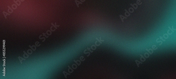 Obraz Vibrant colors flow grainy texture gradient background Black, Mint, Wine, Slate Gray abstract wave