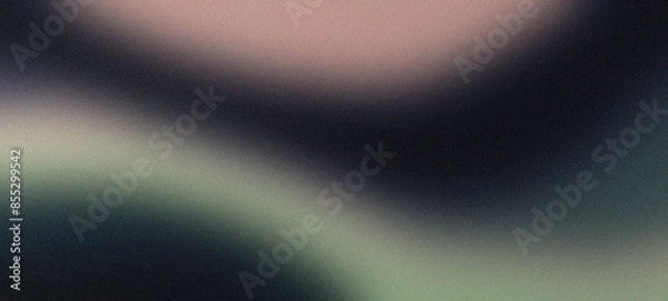 Obraz Witness the harmonious blend of black, pistachio, blush, and navy blue in a textured gradient background, creating an abstract wave that mesmerizes with its depth and vibrancy.