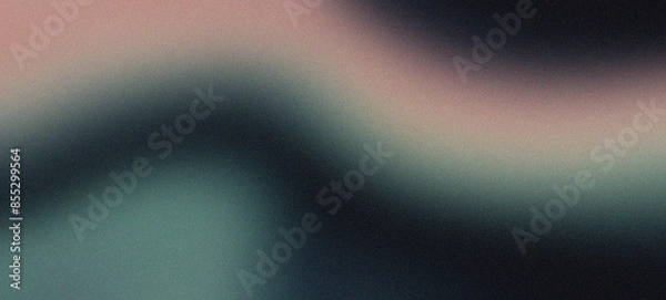 Obraz Witness the harmonious blend of black, pistachio, blush, and navy blue in a textured gradient background, creating an abstract wave that mesmerizes with its depth and vibrancy.