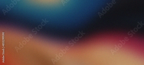 Obraz Explore the interplay of black, cobalt, coral pink, and sand in a textured gradient background, forming an abstract wave that captures depth and vibrancy.