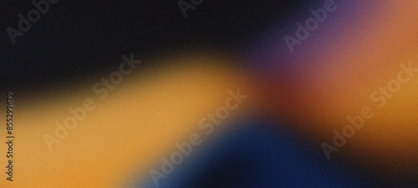 Obraz Delve into a rich blend of black, gold, royal blue, and peach, forming an abstract wave over a textured gradient background.
