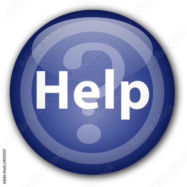 Fototapeta "Help" button (blue)