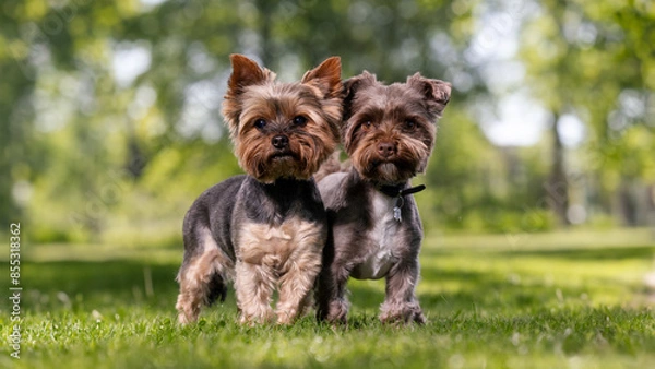 Obraz yorkshire terrier in the grass