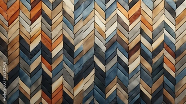 Fototapeta Abstract background with colorful herringbone pattern.