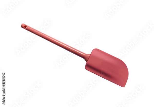Obraz Pink kitchen spatula accessory made of soft silicone material, useful heat-resistant kitchenware cooking or baking appliances, modern trendy equipment, isolated image, clipping path, soft focus